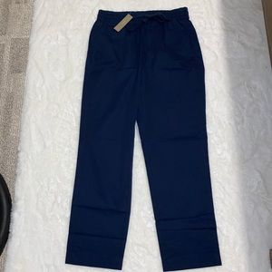 NWT J.Crew Navy Blue Poplin Drawstring Pant